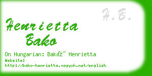 henrietta bako business card